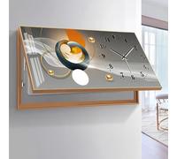 Copertura decorativa per pannello elettrico, scatola interruttore nascosta da parete con orologio silenzioso - Copertura moderna per contatore sospesa per casa o ufficio (grigio, grande (39,4 *