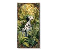Copertura decorativa per porta con cane dalmata, stampa artistica botanica vintage, decorazione da parete, per interni ed esterni, regalo per amanti degli animali, 91 x 183 cm