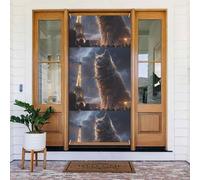 Copertura decorativa per porta con gatto gigante a Parigi, decorazione per interni ed esterni, primavera/estate/autunno/inverno, decorazioni natalizie per Halloween