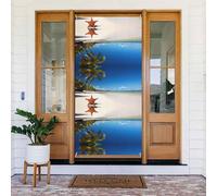 Copertura decorativa per porta con palma di cocco, perfetta per decorazioni natalizie interne ed esterne