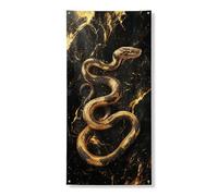 Copertura decorativa per porta con serpente dorato, elegante striscione artistico a forma di serpente per Halloween, decorazione autunnale, per interni ed esterni, design stagionale per ingresso casa