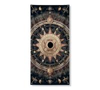 Copertura decorativa per porta con sole celeste, design vintage con astrologia stellare per la decorazione della casa, per interni ed esterni, festival elegante, 91 x 183 cm