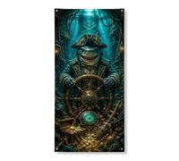 Copertura decorativa per porta con squalo pirata, decorazione per porta d'ingresso, per interni ed esterni, da appendere, per festival, 91 x 182 cm