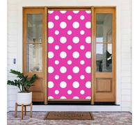 Copertura decorativa per porta con stampa a pois rosa acceso, decorazione per interni ed esterni, primavera, estate, autunno, inverno, Halloween, Natale, decorazioni per la casa