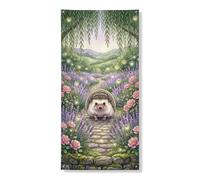 Copertura decorativa per porta da giardino a forma di riccio, design floreale fantasioso, decorazione per interni ed esterni, decorazione per festival a tema naturale, 91 x 182 cm
