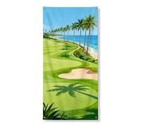 Copertura decorativa per porta del campo da golf tropicale, con palme, paesaggio sulla spiaggia, decorazione per porta d'ingresso, vacanze estive all'aperto, sfondo da appendere 91 x 182 cm