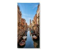 Copertura decorativa per porta del canale veneziano, stile vintage, paesaggio urbano e corso d'acqua, decorazione per interni ed esterni, per vacanze estive, 91 x 183 cm