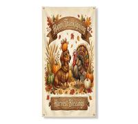 Copertura decorativa per porta del cane bassotto del Ringraziamento, 91 x 182 cm, da appendere alla porta d'ingresso, per interni ed esterni, portico autunnale
