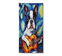 Copertura decorativa per porta del cane Boston Terrier, 91 x 182 cm, decorazione per porta d'ingresso, per interni ed esterni, per animali domestici, portico, sfondo