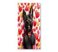 Copertura decorativa per porta del cane Scottish Terrier, 91 x 182 cm, per San Valentino, porta d'ingresso, per interni ed esterni, portico per animali domestici
