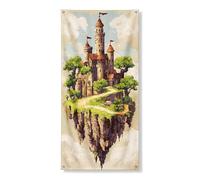 Copertura decorativa per porta del castello fantasy, vintage, fiaba, architettura, decorazione per porta d'ingresso, per interni ed esterni, forniture per feste 91 x 182 cm