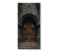 Copertura decorativa per porta del castello medievale, stile vintage con arco in pietra, decorazione per porta d'ingresso, per interni ed esterni, stile gotico, da appendere, per festival, vacanze, 91