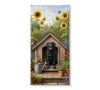 Copertura decorativa per porta della casa del cane da giardino, vibrante floreale girasole decorazione per esterni, forniture per festival a tema animale primavera estate 91 x 182 cm