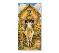 Copertura decorativa per porta di capra della fattoria, rustica floreale, girasoli e piante per porta d'ingresso, per interni ed esterni, forniture per vacanze primaverili, 91 x 182 cm