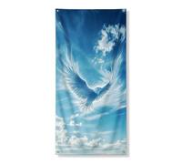 Copertura decorativa per porta di uccelli misteriosi eterei, design da sogno celeste con uccello, decorazione per porta d'ingresso, per interni ed esterni, per festival di primavera, 91 x 183 cm