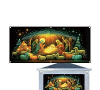 Copertura Decorativa Per Porta D'Ingresso Natalizia - Scena Religiosa Grande Di Gesù Per Copriporta Anteriore - Decorazione Portico Natalizio con Insegna e Stendardo - Per Interno Esterno Casa Inverno