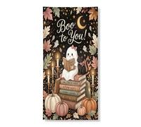 Copertura decorativa per porta fantasma, fantasiosa zucche autunnali, gatto, Halloween, arancione, con corda da appendere, decorazione per la casa, per portico, ingresso, interni ed esterni, feste, 91
