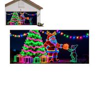 Copertura Decorativa per Porta Garage di Natale,al Buio Fluorescente Sfondo di Babbo Natale - Coperture Festive Per Porta Garage | Per Esterno Esterno Interno Festa Muro Cancello Giardino