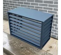 Copertura decorativa per recinzione, protezione per unità CA divisa, per condizionatore d'aria da esterno, per patio e cortile, grigio, 100 x 50 x 70 cm, soluzione resistente alle intemperie