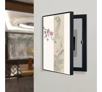 Copertura decorativa per scatola interruttori in stile retrò, Copri Cassaforte A Muro, Pittura Decorativa per Quadri elettrici Domestici, Montaggio a Parete(Black A,30 * 40cm/11.8 * 15.7in)