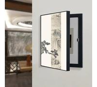 Copertura decorativa per scatola interruttori in stile retrò, Copri Cassaforte A Muro, Pittura Decorativa per Quadri elettrici Domestici, Montaggio a Parete(Black B,40 * 50cm/15.7 * 19.7in)