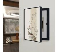 Copertura decorativa per scatola interruttori in stile retrò, Copri Cassaforte A Muro, Pittura Decorativa per Quadri elettrici Domestici, Montaggio a Parete(Black E,45 * 55cm/17.7 * 21.6in)