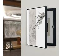 Copertura decorativa per scatola interruttori in stile retrò, Copri Cassaforte A Muro, Pittura Decorativa per Quadri elettrici Domestici, Montaggio a Parete(Black H,50 * 60cm/19.7 * 23.6in)