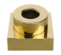 Copertura decorativa quadrata retrattile per soffione doccia, 6 x 6 cm, in ottone massiccio, regolabile in altezza da 0 a 23 mm, correttore per rubinetti, soffioni e valvole miscelatrici (oro)
