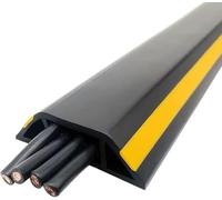 Copertura del Cavo per Moquette per Pavimenti Copertura del Cavo del Pavimento in PVC Morbido Anti-Passo di Grande capacità, Copricavo Autoadesivo Nascosto per Ufficio, Cavit, Yellow-Black, 3M