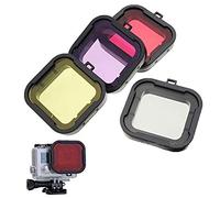 Copertura del filtro per obiettivo subacqueo portatile in ABS grigio/rosso/viola/giallo per Go-pro HERO 3+ 4
