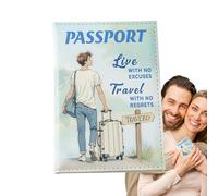 Copertura del passaporto per viaggi, del passaporto,Copertura del passaporto coppia da stampa | Accessori per il portafoglio di imbarco di carta di credito impermeabili per studio a coppie da viaggio