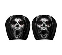 Copertura del poggiatesta - Decorazione del poggiatesta in 2 pezzi per lo spirito di Halloween, miglioramento degli interni con design a faccia piena riutilizzabile, accessorio per auto per berline, c