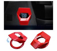 Copertura del Pulsante di Avviamento Auto,Lega di Zinco Copertura del Pulsante di Avviamento dell'Auto,Accessori Auto Interno Compatibile con Civic CRV XRV Challenger Charger CHR (Rosso)
