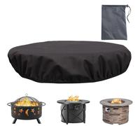 Copertura Del - Scudo Patio Impermeabile, Protezione Pesante | Tessuto Oxford 600D, Copertura Completa Tavoli Di Fuoco Rotondo In Polvere Camini Esterni, Pompieri Integrati