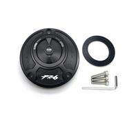 Copertura del tappo del serbatoio del carburante CNC in alluminio, accessori for moto senza chiave, tutti gli anni/adatto for Yamaha FZ6 FZ6R FZ1 R1 R6 R6S Tappo del serbatoi(Black Black FZ6)