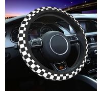 Copertura Del Volante Black And White Check Copertura Di Volante Universale Morbido Donne Veicolo Coprivolante, Per Suv, Camion, Car, 38cm