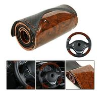 Copertura Del Volante Kit Pelle Ricambio Auto Per 37-38cm Pesca Legno Durevole