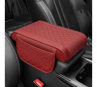 Copertura della console centrale, For Alfa Romeo Giulia 2017-2021, Cuscino for bracciolo in pelle PU, Impermeabile, Comodo e Traspirante, con 2 borse portaoggetti, Rosso-31 * 18 5 cm(Red)