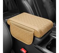 Copertura della console centrale, For Alfa Romeo Giulia 2017-2021, Cuscino for bracciolo in pelle PU, Impermeabile, Comodo e Traspirante, con 2 borse portaoggetti, Rosso-31 * 18 5 cm(Beige)