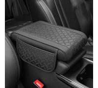 Copertura della console centrale, For Alfa Romeo Giulia 2017-2021, Cuscino for bracciolo in pelle PU, Impermeabile, Comodo e Traspirante, con 2 borse portaoggetti, Rosso-31 * 18 5 cm(Black)