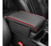 Copertura della console centrale, For Alfa Romeo Giulia 2017-2021, Cuscino for bracciolo in pelle PU, Impermeabile, Comodo e Traspirante, con 2 borse portaoggetti, Rosso-31 * 18 5 cm(Black-red)