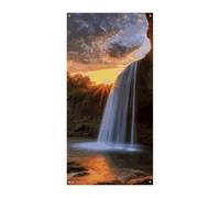 Copertura della porta Banner personalizzati Cascata al Tramonto Grande Banner Segno Wall Banner Decor Foto Sfondo Benvenuto Holiday Party Decor