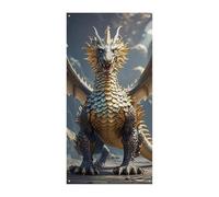 Copertura della porta Banner personalizzati Drago d'Oro Grande Banner Segno Wall Banner Decor Foto Sfondo Benvenuto Festa di Vacanza Decor