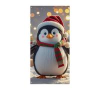 Copertura della porta banner personalizzati per porte Natale divertente pinguino grande banner segno banner da parete decorazione foto sfondo benvenuto festa decorazione