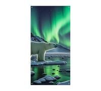 Copertura della porta banner personalizzati per porte Orsi polari aurora boreale Grande banner segno Wall Banner Decor Photo Sfondo Benvenuto Holiday Party Decor