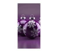 Copertura della porta banner personalizzati per porte viola palla di Natale grande banner segno banner da parete decorazione foto sfondo benvenuto festa decorazione