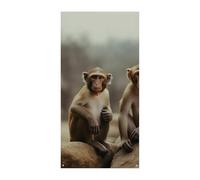 Copertura della porta Banner personalizzati Scimmia Seduta Grande Banner Segno Wall Banner Decor Foto Sfondo Benvenuto Vacanza Party Decor