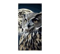 Copertura della porta Personalizzata Banner Gufo E Luna Grande Banner Segno Wall Banner Decor Foto Sfondo Benvenuto Vacanze Party Decor