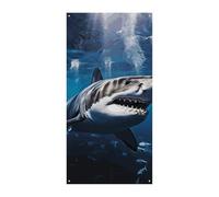 Copertura della porta Personalizzata Banner Porta Grande Squalo Bianco Grande Banner Segno Wall Banner Decor Foto Sfondo Benvenuto Vacanza Party Decor
