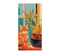 Copertura della porta Personalizzata Banner Porta Illustrazione Gatto Grande Banner Segno Wall Banner Decor Foto Sfondo Benvenuto Festa di Vacanza Decor